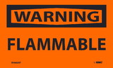 NMC W448LBL Warning Flammable Label, Adhesive Backed Vinyl, 3