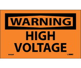 NMC W49LBL Warning High Voltage Label, Adhesive Backed Vinyl, 3