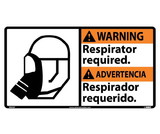 NMC WBA2 Warning Respirator Required Sign - Bilingual