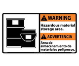 NMC WBA3 Warning Hazardous Material Storage Area Sign - Bilingual