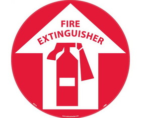 NMC WFS10 Fire Extinguisher Walk On Floor Sign, Walk-On (Textured), 17" x 17"