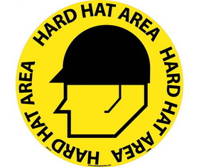 NMC WFS13 Hard Hat Area Walk On Floor Sign, Walk-On (Textured), 17" x 17"