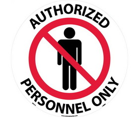 NMC WFS14 Authorized Personnel Only Walk On Floor Sign, Walk-On (Textured), 17" x 17"