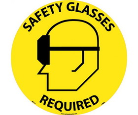 NMC WFS15 Safety Glasses Required Walk On Floor Sign, Walk-On (Textured), 17" x 17"