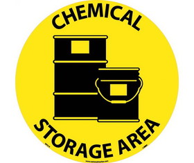 NMC WFS19 Chemical Storage Area Walk On Floor Sign, Walk-On (Textured), 17" x 17"