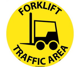 NMC WFS20 Forklift Traffic Area Walk On Floor Sign, Walk-On (Textured), 17" x 17"