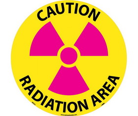 NMC WFS22 Caution Radiation Area Walk On Floor Sign, Walk-On (Textured), 17" x 17"