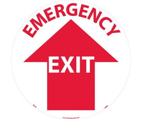 NMC WFS25 Emergency Exit Walk On Floor Sign, Walk-On (Textured), 17" x 17"