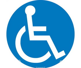 NMC WFS26 Handicapped Symbol Walk On Floor Sign, Walk-On (Textured), 17" x 17"