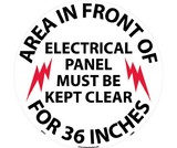 NMC WFS27 Area In Front Of Electrical Panel Walk On Floor Sign, Walk-On (Textured), 17