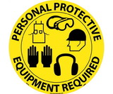 NMC WFS29 Personal Protective Equipment Required Walk On Floor Sign, Walk-On (Textured), 17
