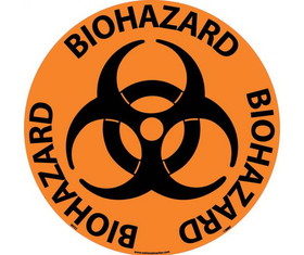 NMC WFS2 Biohazard Walk On Floor Sign, Walk-On (Textured), 17" x 17"