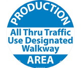 NMC WFS30 Production Area Walk On Floor Sign, Walk-On (Textured), 17