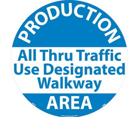 NMC WFS30 Production Area Walk On Floor Sign, Walk-On (Textured), 17" x 17"