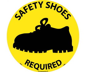 NMC WFS32 Safety Shoes Required Walk On Floor Sign, Walk-On (Textured), 17" x 17"