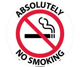 NMC WFS4 Absolutely No Smoking Walk On Floor Sign, Walk-On (Textured), 17" x 17"