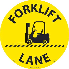 NMC WFS55 Forklift Lane Walk On Sign, Walk-On (Textured), 17" x 17"