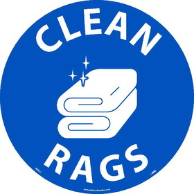 NMC WFS57 Clean Rags Walk On Sign, Walk-On (Textured), 17" x 17"