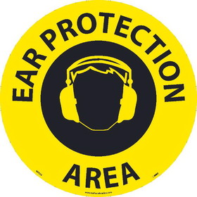 NMC WFS58 Ear Protection Area Walk On Sign, Walk-On (Textured), 17" x 17"