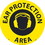NMC WFS58 Ear Protection Area Walk On Sign, Walk-On (Textured), 17" x 17", Price/each