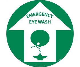 NMC WFS5 Emergency Eye Wash Walk On Floor Sign, Walk-On (Textured), 17" x 17"