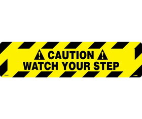 NMC WFS625 Caution Watch Your Step Anti-Slip Cleat, Walk-On (Textured), 6" x 24"