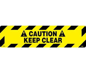 NMC WFS626 Caution Keep Clear Anti-Slip Cleat, Walk-On (Textured), 6" x 24"