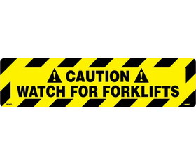 NMC WFS629 Caution Watch For Forklifts Anti-Slip Cleat, Walk-On (Textured), 6" x 24"