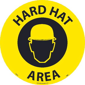 NMC WFS69 Hard Hat Area Walk On Sign, Walk-On (Textured), 17" x 17"