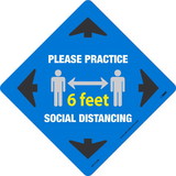 NMC WFS71BL Social Distancing Walk On Floor Sign, Blue