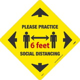 NMC WFS71 Social Distancing Walk On Floor Sign, Yellow