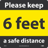 NMC WFS73 Keep A Safe Distance Walk On Floor Sign
