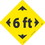 TEXWALK- 6 FT ARROW GRAPHIC- BLACK/YELLOW- 11.75 X 11.75- REMOVABLE ADHESIVE BACKED- SLIP-RESISTANT FLOOR SIGN