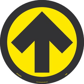 NMC WFS84YL Arrow Floor Sign, Black/Yellow