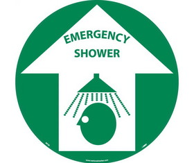 NMC WFS8 Emergency Shower Walk On Floor Sign, Walk-On (Textured), 17" x 17"