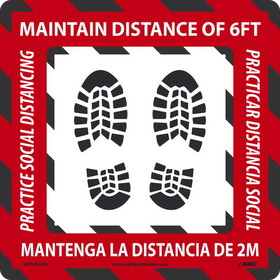 NMC WFS95RD Maintain Distance 6Ft, Red, Eng/Esp