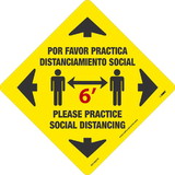 NMC WFS96YE Practice Social Distancing, Yellow, Eng/Esp