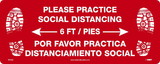NMC WFS98 Social Distancing, 6Ft, Floor Sign, Eng/Esp