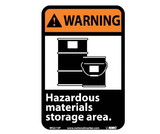 NMC WGA15 Warning Hazardous Materials Storage Area Sign