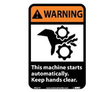 NMC WGA1 Warning This Machine Starts Automatically Sign