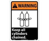 NMC WGA2 Warning Keep All Cylinders Chained Sign