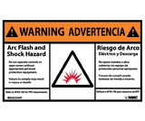 NMC WGA33LBL Warning Arc Flash Hazard Label, Adhesive Backed Vinyl, 3