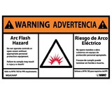 NMC WGA34LBL Warning Arc Flash Hazard Label, Adhesive Backed Vinyl, 3