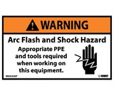 NMC WGA35LBL Warning Arc Flash Hazard Label, Adhesive Backed Vinyl, 3