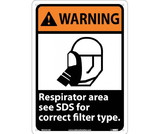 NMC WGA41 Warning Respirator Area Instructions Sign