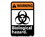 NMC 7" X 10" Vinyl Safety Identification Sign, 10 X 7 Warning Biological Hazard, Price/each