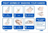 NMC WH6 Fight Germs Wash Your Hands Sign