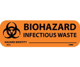 NMC WOL6 Biohazard-Infectious Waste Write-On Label, PRESSURE SENSITIVE PAPER, 1