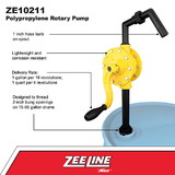 ZeeLine ZE10211 - Polypropylene Rotary Pump (1 Gallon Per 16 Revolutions)