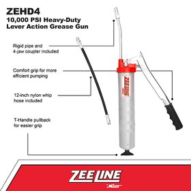 ZeeLine ZEHD4 - 10,000 psi Heavy-Duty Lever Action Grease Gun